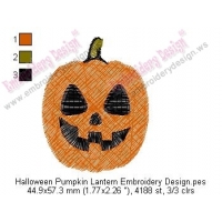 Halloween Pumpkin Lantern Embroidery Design